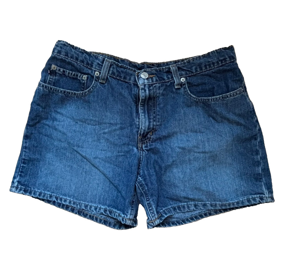 Vintage 90s Ralph Lauren Polo Jeans Blue Denim Womens 5" Saturday Shorts Size 12